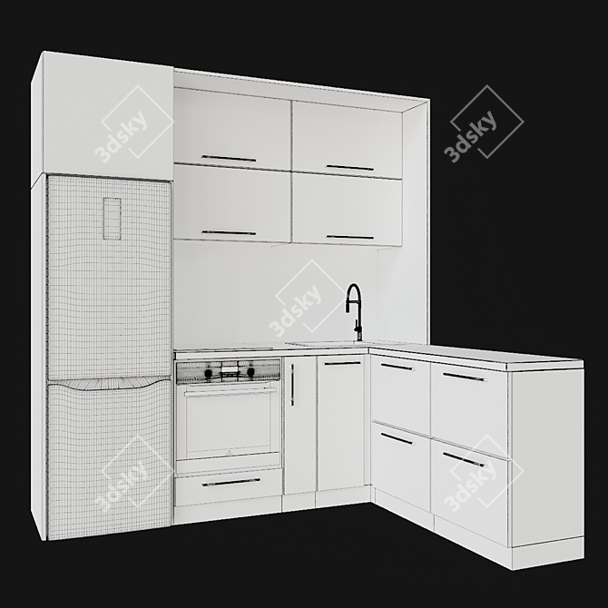 Modern Refrigerator with Advanced Features 3D model image 2