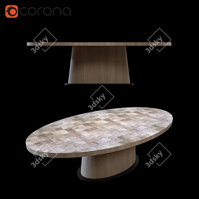 Elegant Kops Oval Table 3D model image 2