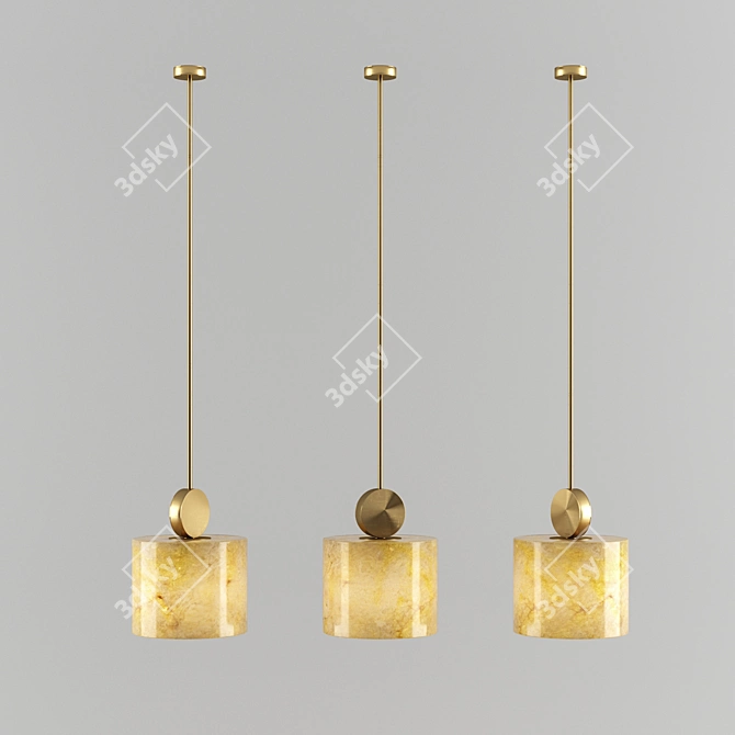 Elegant Alabaster Pendant 3D model image 1