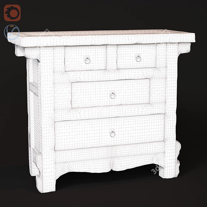 Herbes Lifestyle Rustic Chest of Drawers 3D model image 3