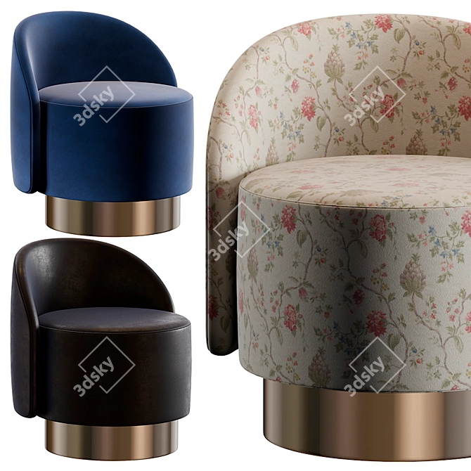 Modern Tacchini Pastilles Small Armchair 3D model image 1