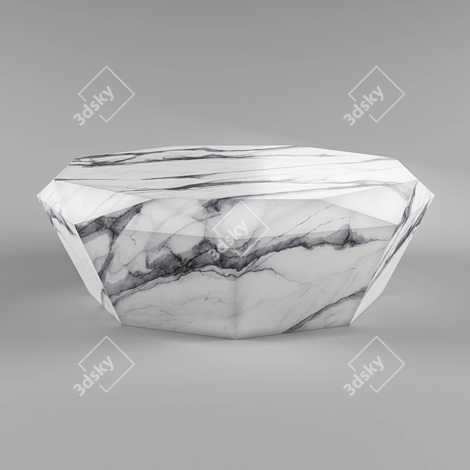 Glamorous Faux Marble Diamond Coffee Table 3D model image 1