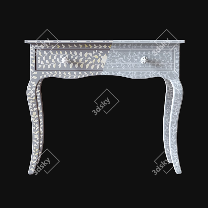 Mosaic Inlay Dressing Table: Amira Elegance 3D model image 3