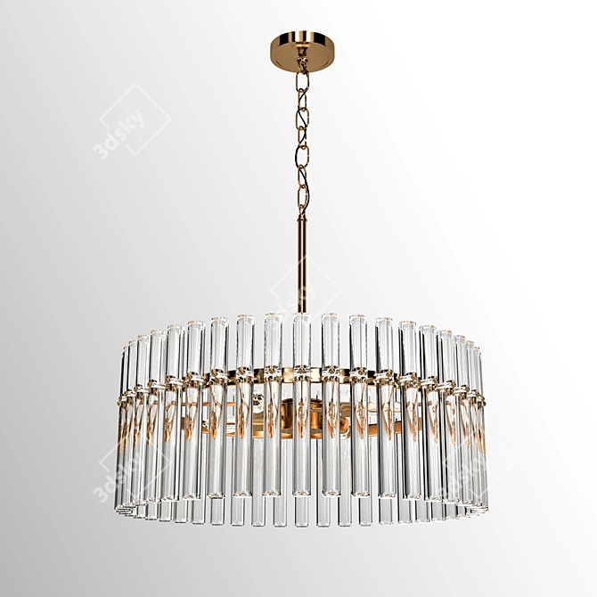 Elegant 4-Light Brass Pendant Chandelier 3D model image 2