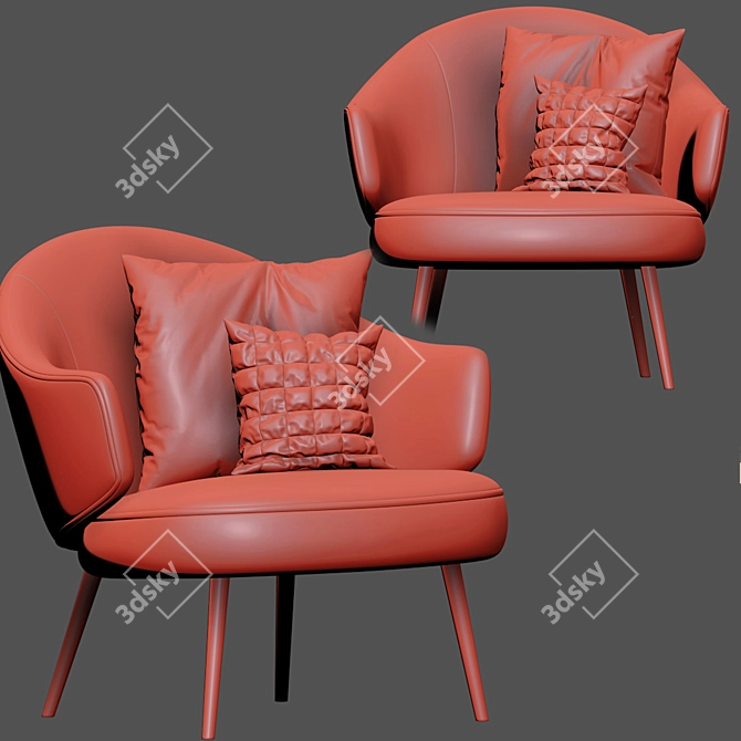 Elegant Charlotte Armchair 3D model image 3