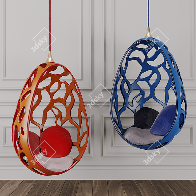Luxurious Cocoon Chair: Innovation meets Tradition 3D model image 1