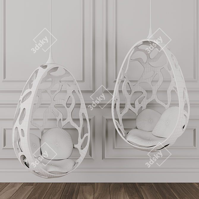 Luxurious Cocoon Chair: Innovation meets Tradition 3D model image 3