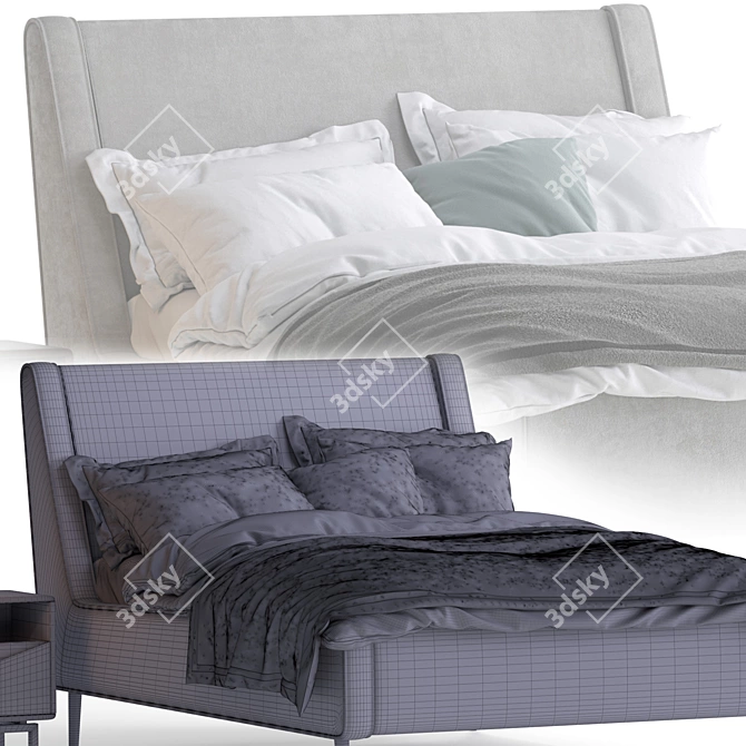 Modern Higgs Double Bed 3D model image 3