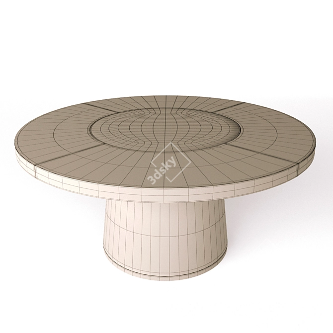 Sleek Round Dining Table 3D model image 3