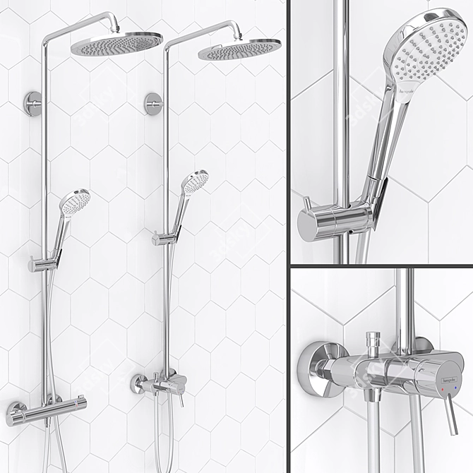 HANSGROHE Croma Select S 280: Ultimate Shower System 3D model image 1