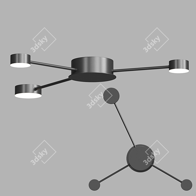 Scandinavian Style LED Ceiling Chandelier 3D model image 1