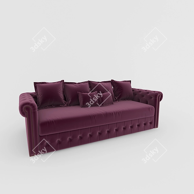 Luxurious Chesterfield Sofa Bed 3D model image 2