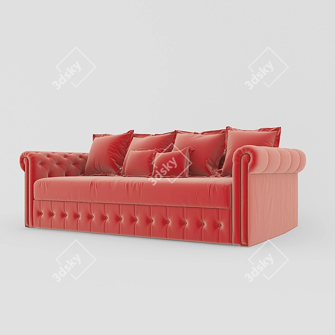 Luxurious Chesterfield Sofa Bed 3D model image 3