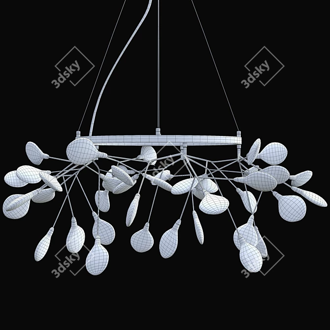 Evita Modern Black Chandelier 3D model image 2