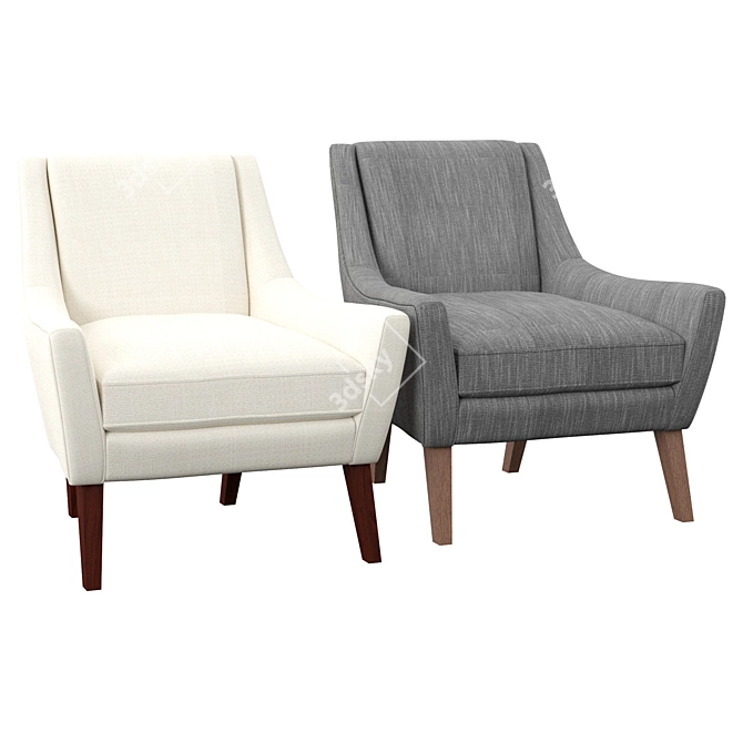 Elegant Terrell Armchair: Contemporary Comfort 3D model image 2