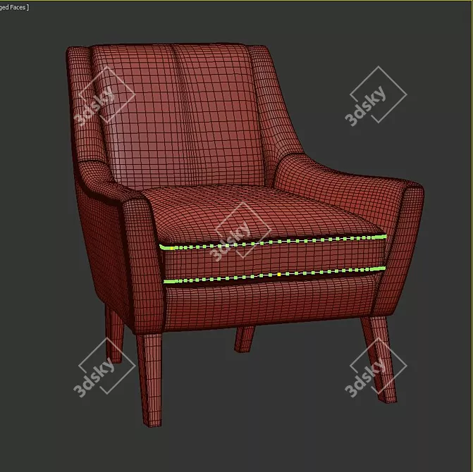 Elegant Terrell Armchair: Contemporary Comfort 3D model image 3