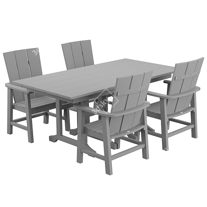 Elegant Pottsville 7-Piece Dining Set 3D model image 2