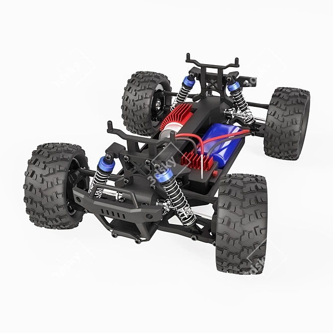 Turbocharged Remo Hobby Monster Truck 3D model image 2