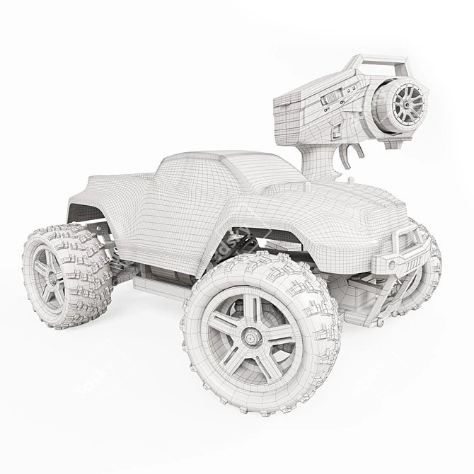 Turbocharged Remo Hobby Monster Truck 3D model image 3