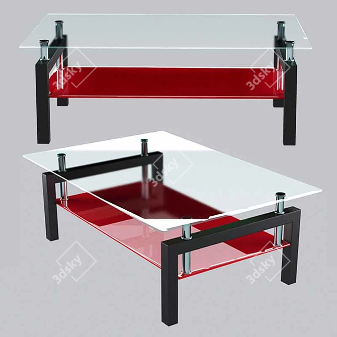 Sleek Glass and Chrome Table 3D model image 1