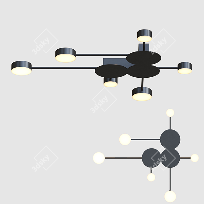 Scandinavian Style LED Ceiling Chandelier 3D model image 1