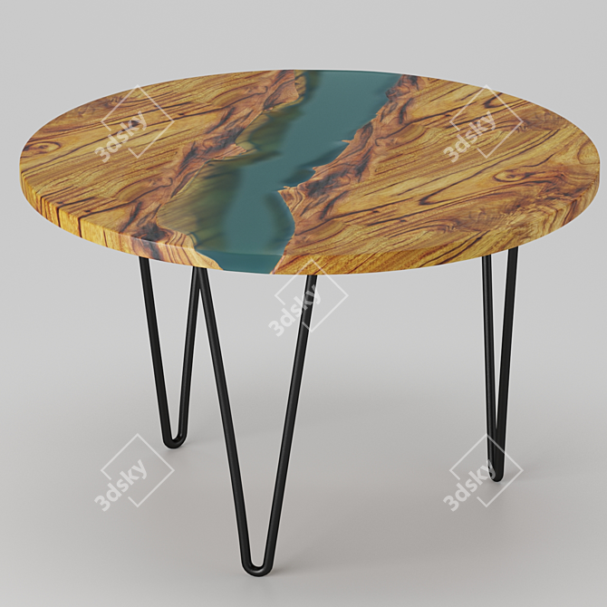 Rustic River Slab Table 3D model image 1