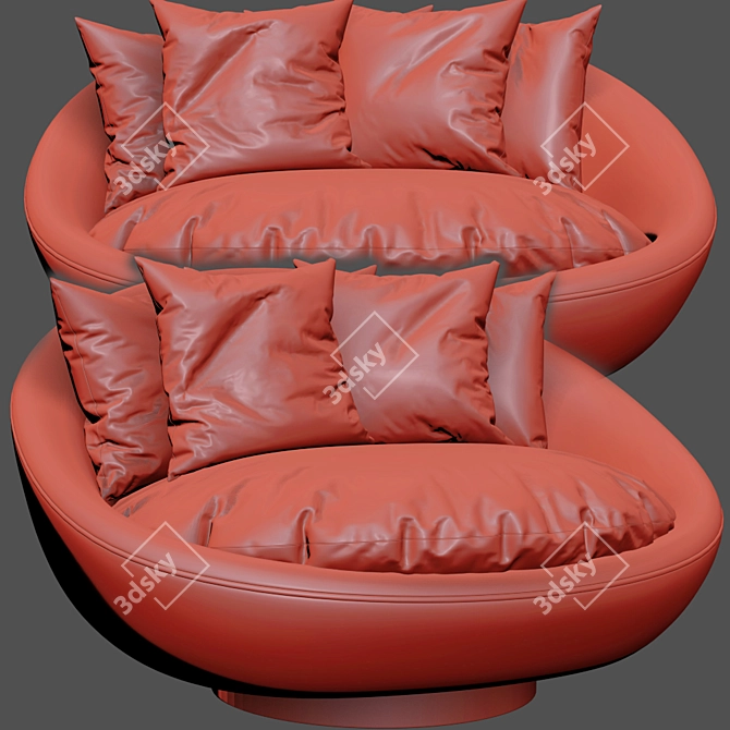 Cozy Retreat: Lacoon Lounge Chairs 3D model image 3