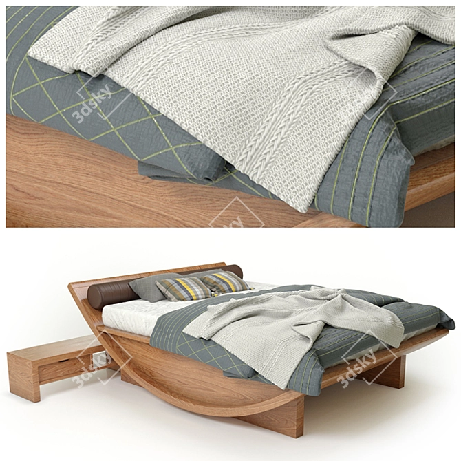 Sleek Modern Bed: Unique Design 3D model image 2