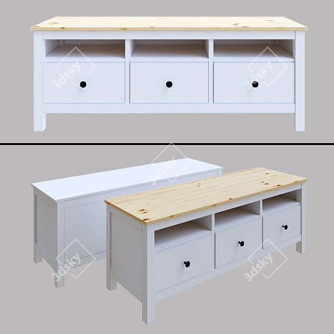 IKEA Hemnes TV Bench - Elegant Storage Solution 3D model image 1