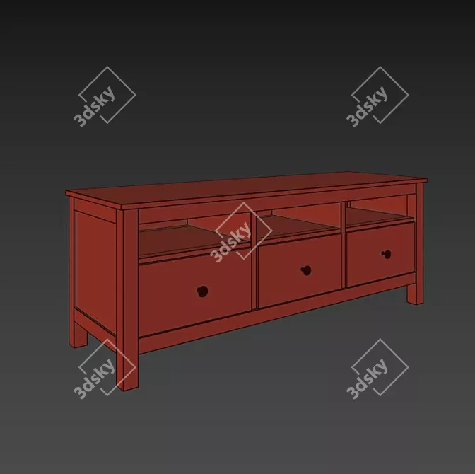 IKEA Hemnes TV Bench - Elegant Storage Solution 3D model image 2