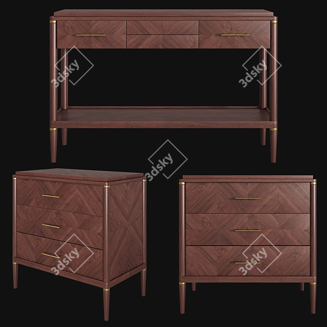 Pattern Console Table: Elegant and Functional
Pattern Chest of Drawers: Classic Design and Ample Storage 3D model image 1