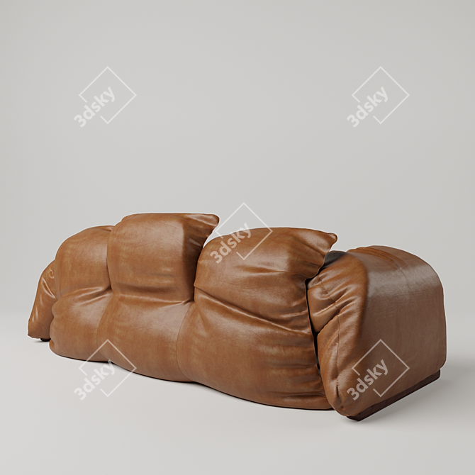 Stylish Maralunga Leather Sofa 3D model image 3