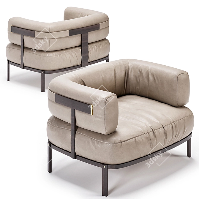 Refined Baxter Belt Armchair: Stylish, Comfortable, and Contemporary 3D model image 1