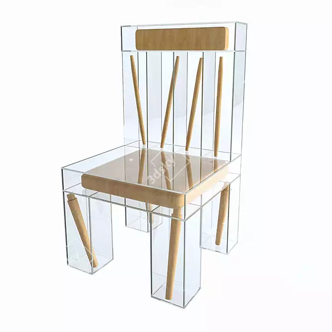 Sleek Glass Chair: Modern Design 3D model image 1