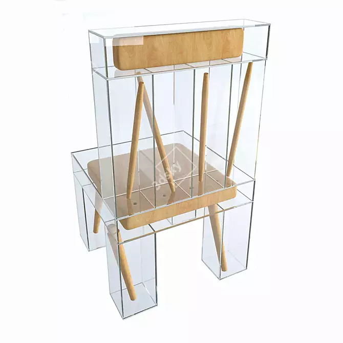 Sleek Glass Chair: Modern Design 3D model image 2