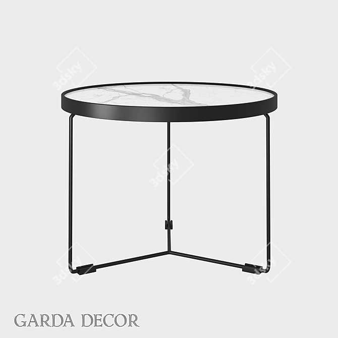 Contemporary Marble Metal Coffee Table 3D model image 1