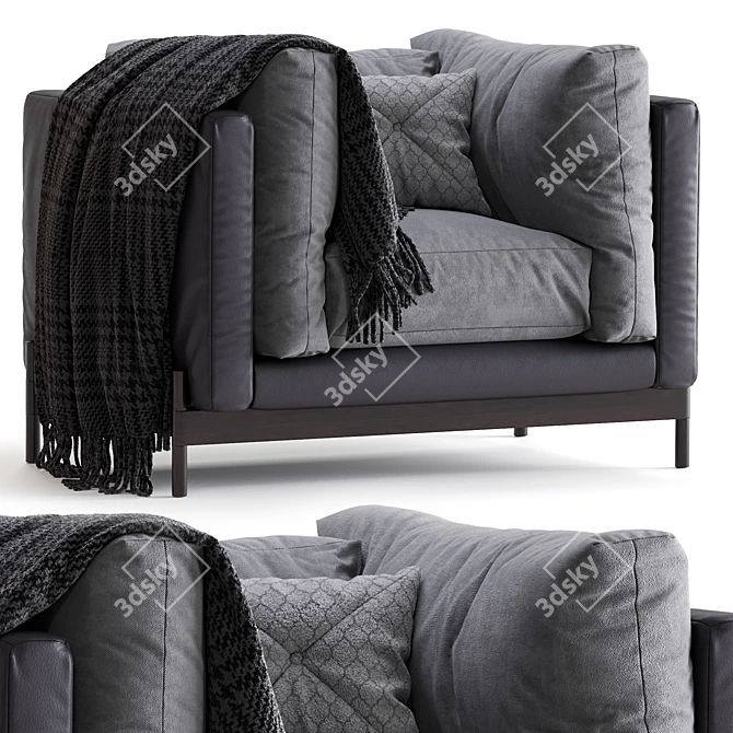 Modern Mea Armchair: Elegant Comfort 3D model image 1