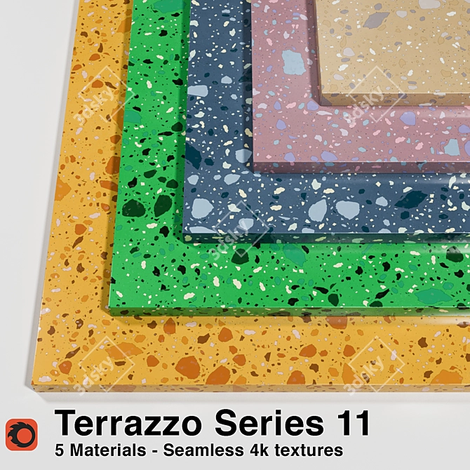 Seamless Terrazzo Materials - Series 11 3D model image 1