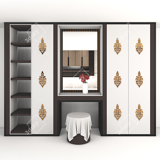 Sleek Storage Solution: Wall Wardrobe 3D model image 1