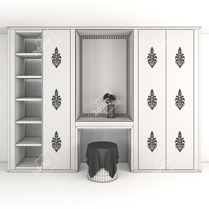 Sleek Storage Solution: Wall Wardrobe 3D model image 3