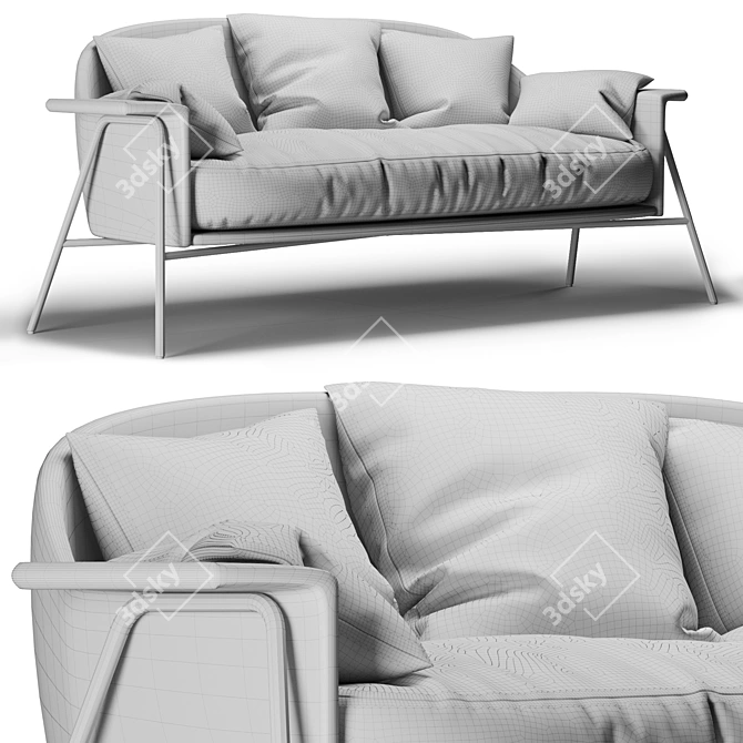 Kepi Sofa: Stylish Design, Comfortable Upholstery 3D model image 3