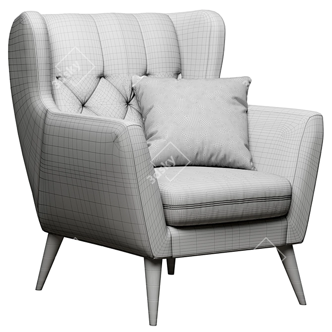 Elegant Armchair Set - Aria MP 3D model image 3