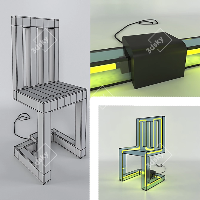 Modern LED Chair 3D model image 3