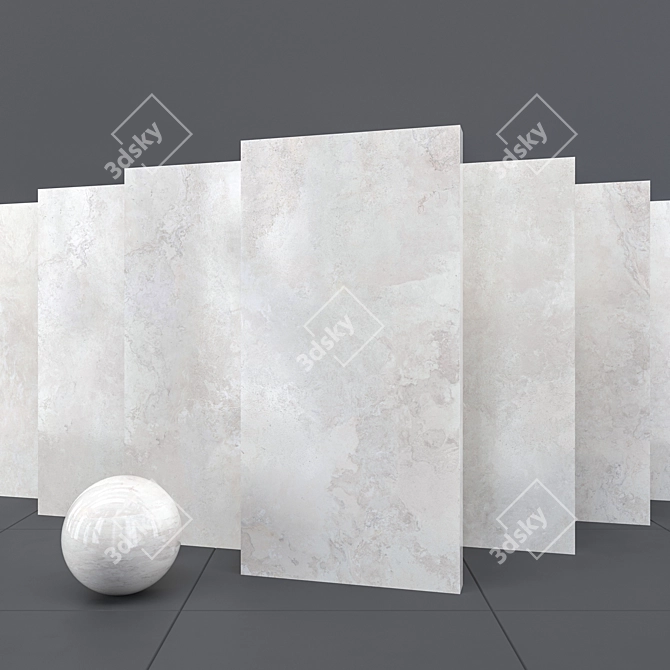 Sleek Alpes Ivory Marble 3D model image 1