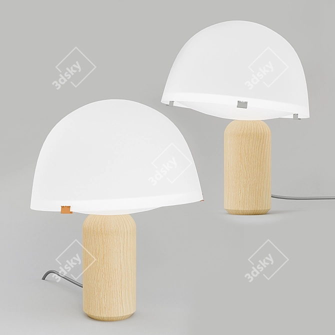 Kokeshi Desk Lamp: Sleek Wood & Glass Design 3D model image 1