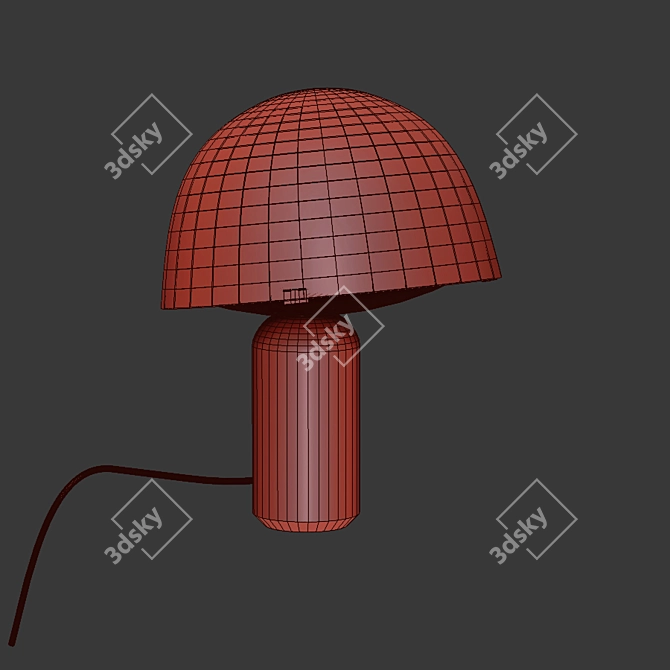 Kokeshi Desk Lamp: Sleek Wood & Glass Design 3D model image 2