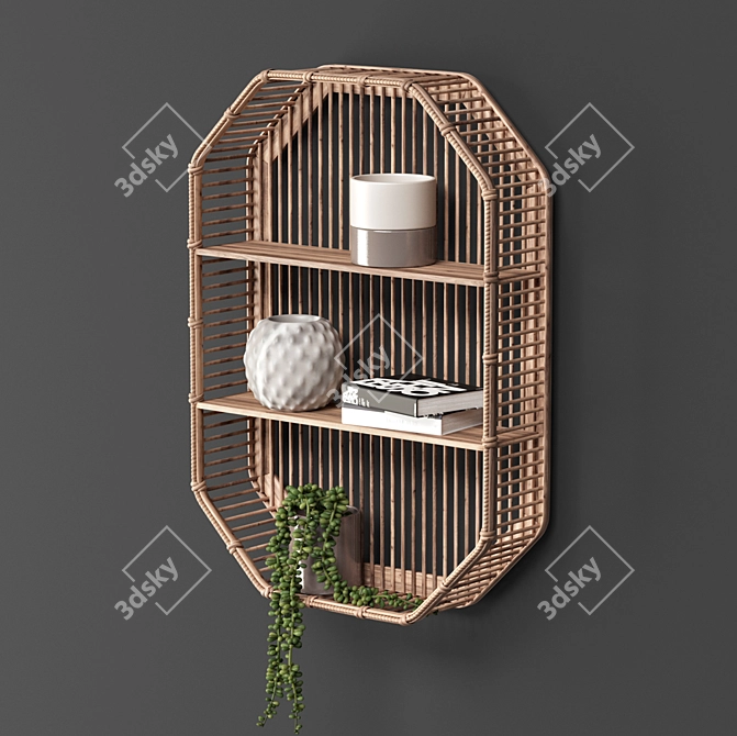 Bamboo Storage: Eco-Friendly Shelf 3D model image 1