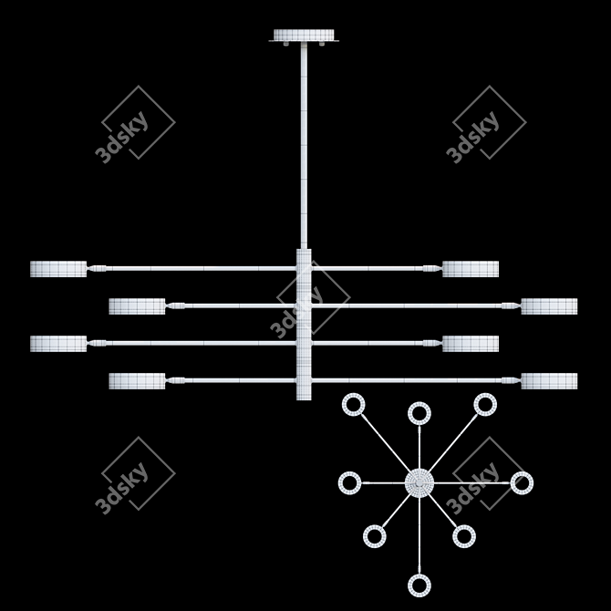 Modern LED Ring Pendant Lamp 3D model image 3