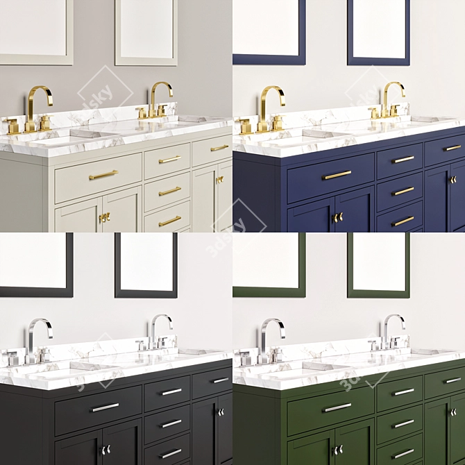 Contemporary HUTTON Bathroom Furniture Set 3D model image 3