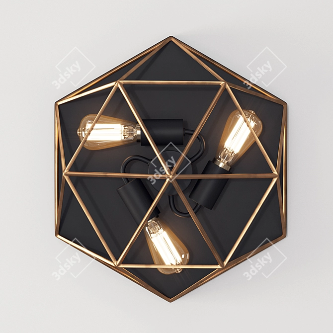 Prismatic Metal Cage Pendant 3D model image 1